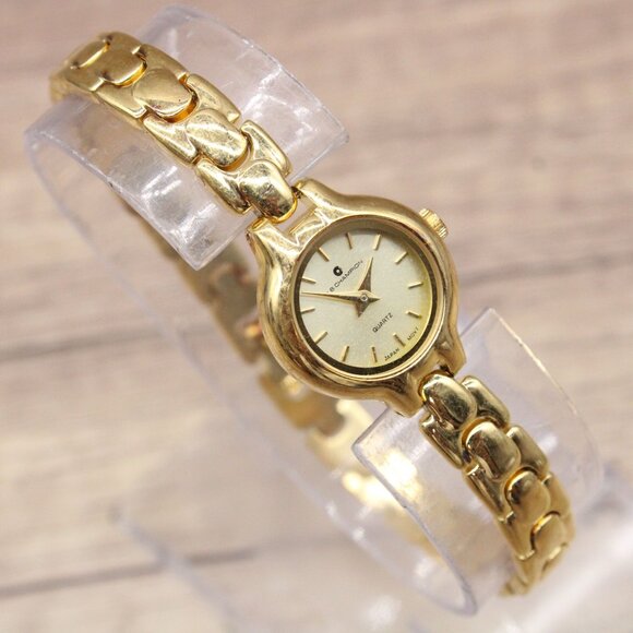 J.B Champion Watch Womens Gold Tone Stainless Steel Classic Gold Quartz Dial - Picture 4 of 8